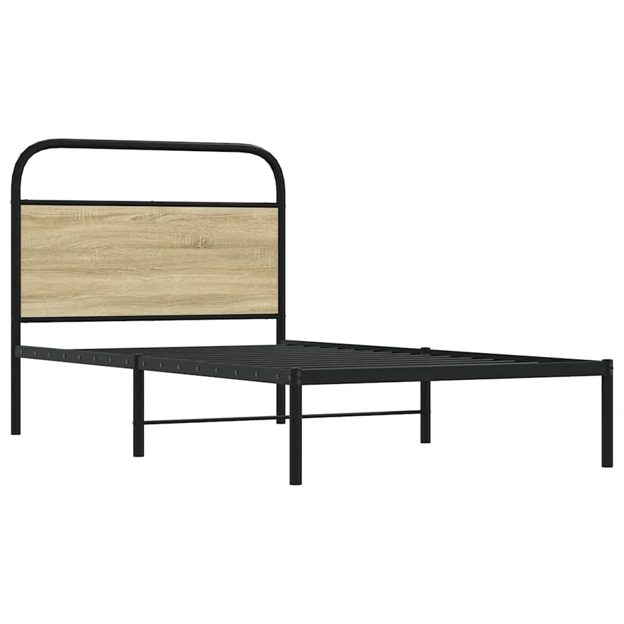 Cadre de lit sans matelas 100x190 cm chêne sonoma - 5