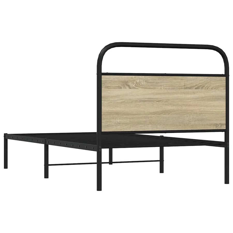Cadre de lit sans matelas 100x190 cm chêne sonoma - 7