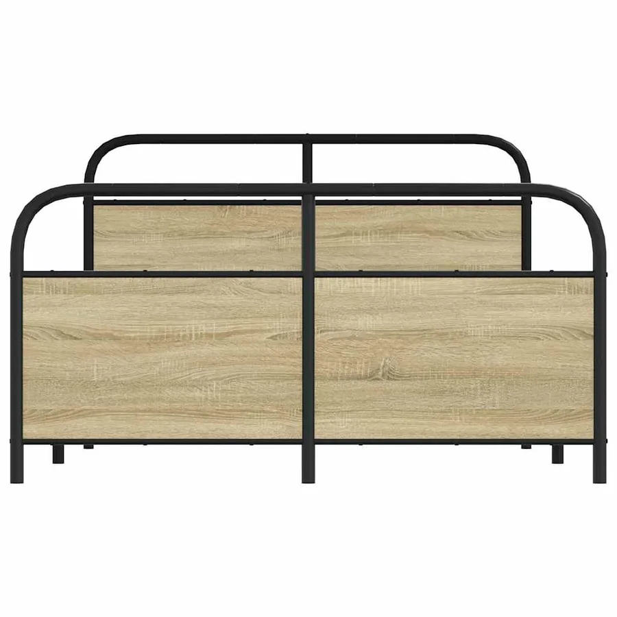 Cadre de lit en métal sans matelas chêne sonoma 137x190 cm - 4
