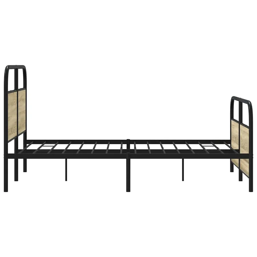 Cadre de lit en métal sans matelas chêne sonoma 137x190 cm - 5