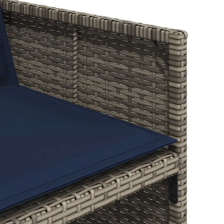 Ensemble à manger de jardin 7 pcs coussins gris résine tressée - 8