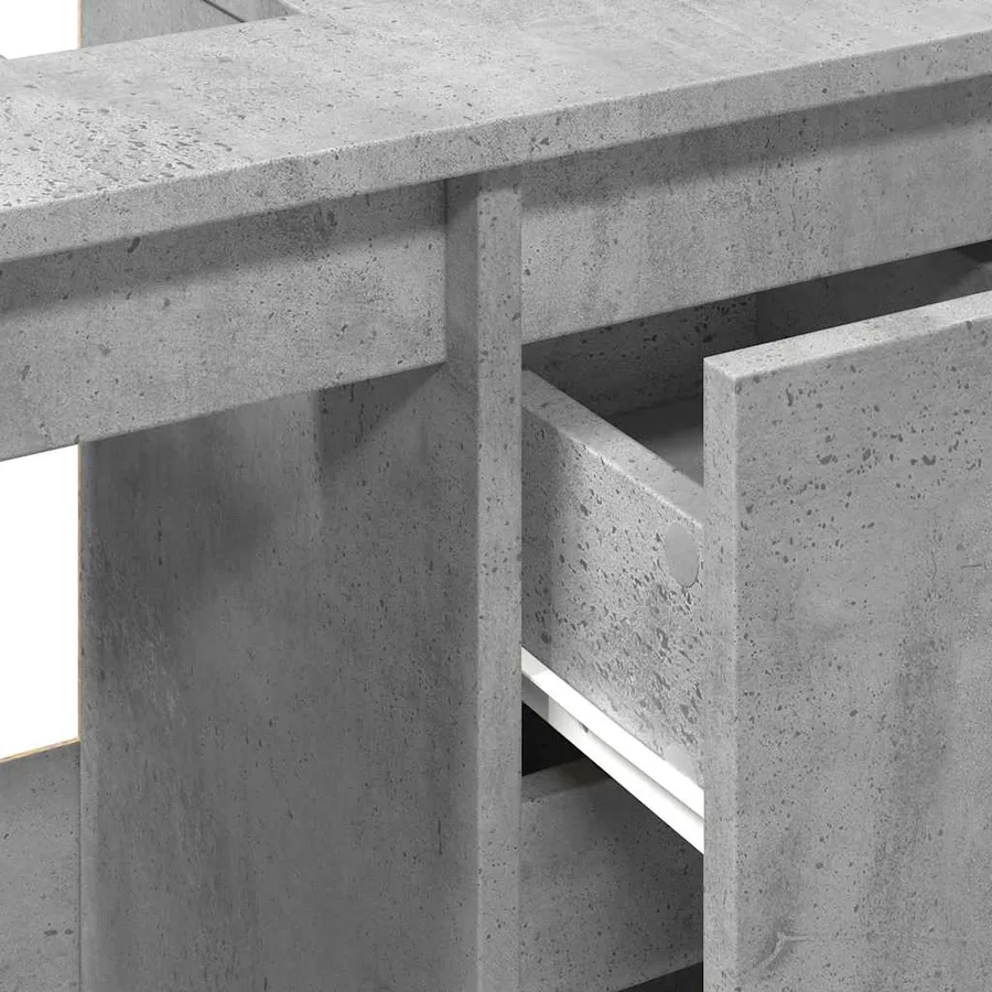 Armoire d'évier gris béton 65x33x60 cm bois d'ingénierie - 9