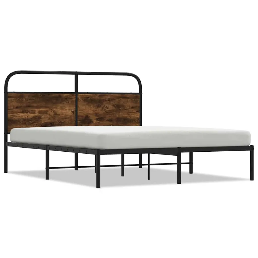 Cadre de lit sans matelas 120x190 cm chêne fumé bois ingénierie - 2