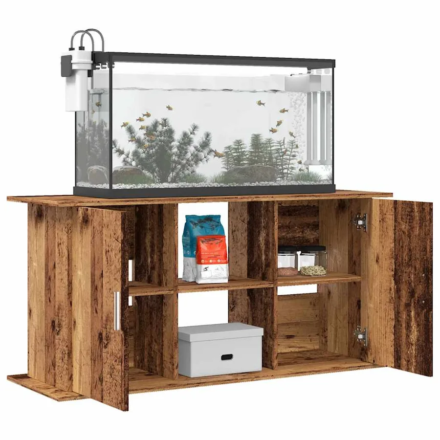 Support pour aquarium vieux bois 121x41x58 cm bois d'ingénierie - 3