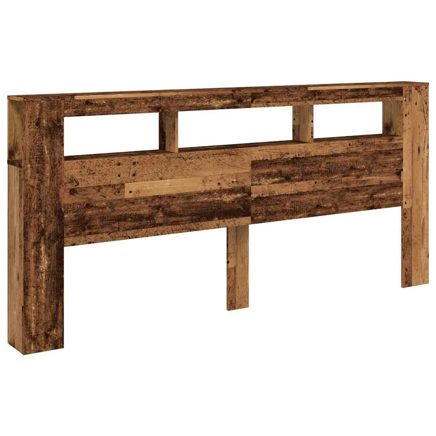 Tête de lit à LED vieux bois 220x18,5x103,5cm bois d'ingénierie - 4