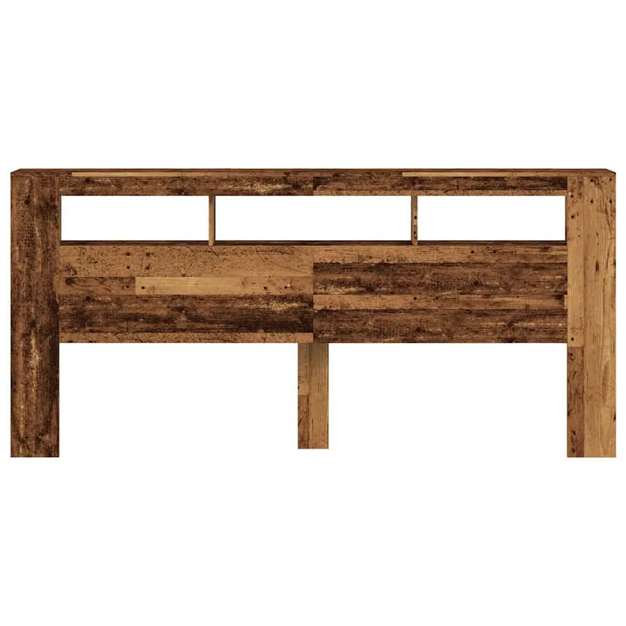 Tête de lit à LED vieux bois 220x18,5x103,5cm bois d'ingénierie - 5