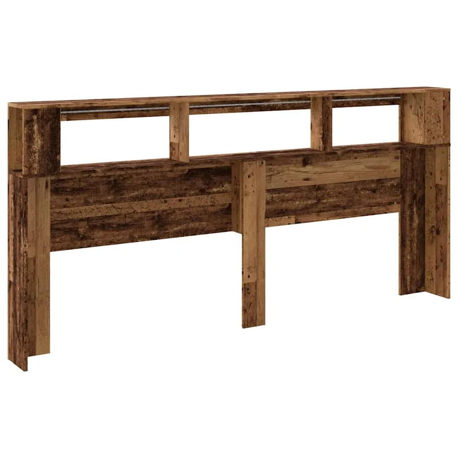 Tête de lit à LED vieux bois 220x18,5x103,5cm bois d'ingénierie - 6