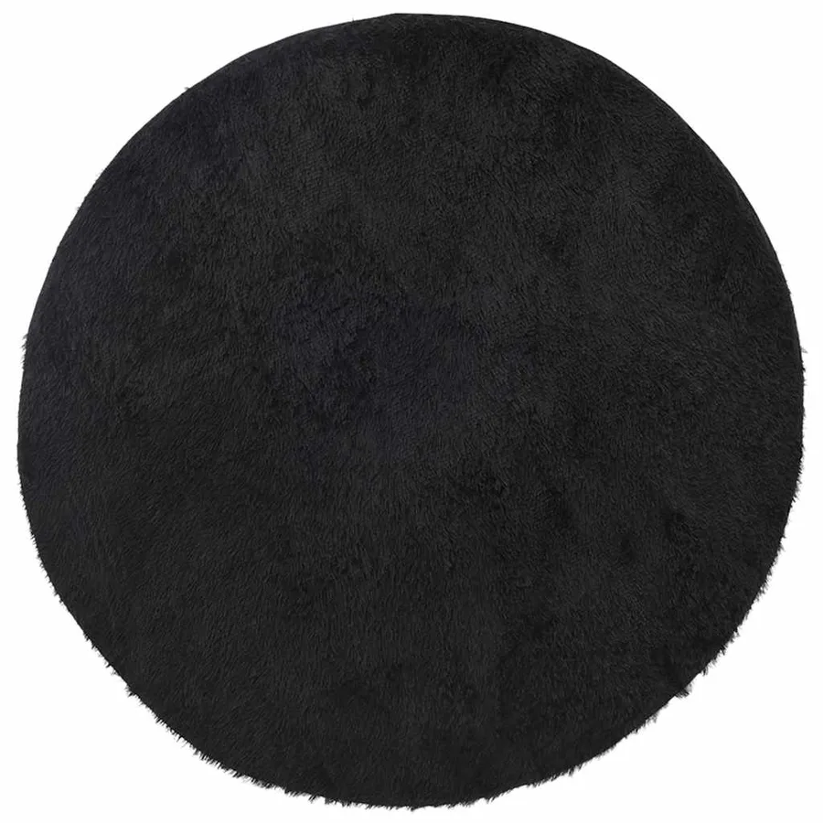 Tapis shaggy à poils longs NAVARRA noir 200x200 cm polyester - 2