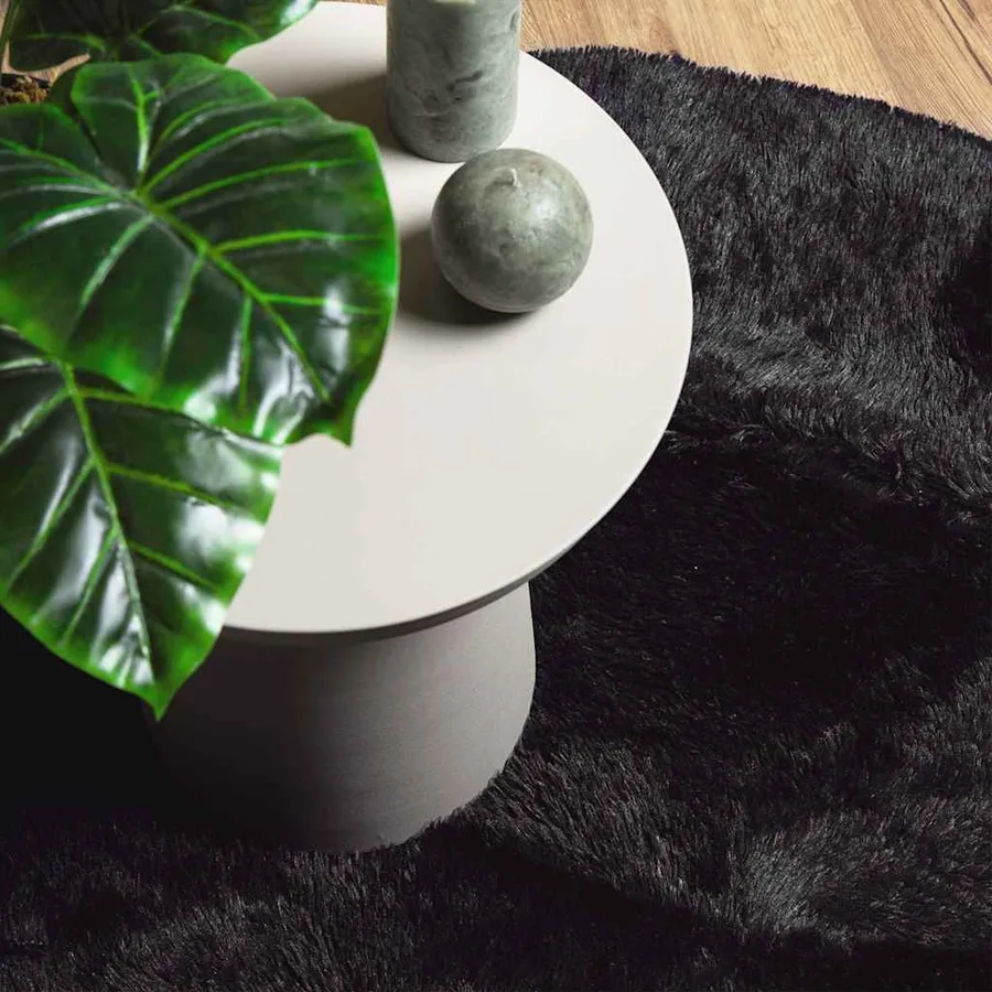 Tapis shaggy à poils longs NAVARRA noir 200x200 cm polyester - 8
