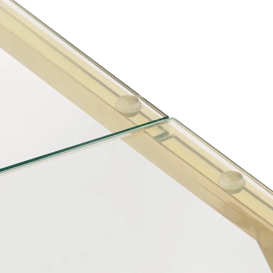 Table basse doré acier inoxydable et verre trempé - 6