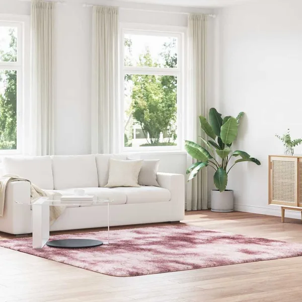 Tapis Shaggy à poils longs NAVARRA rose poudré 240x240 cm