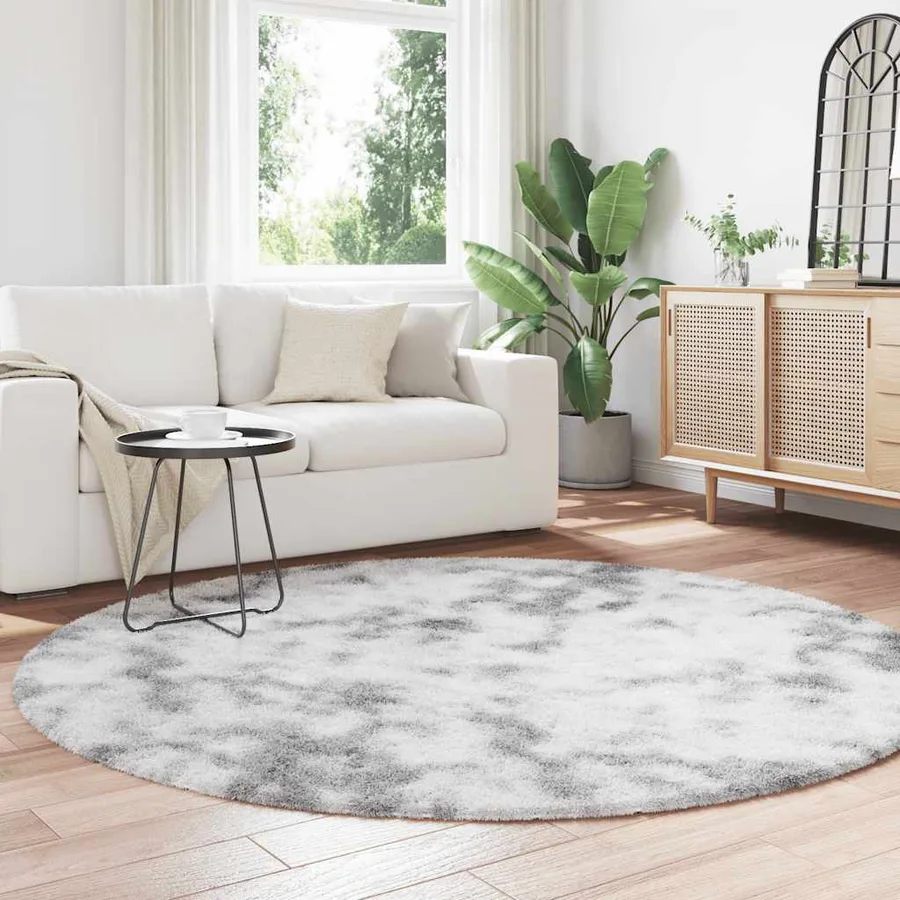 Tapis shaggy à poils longs NAVARRA gris argenté 200x200 cm - 3