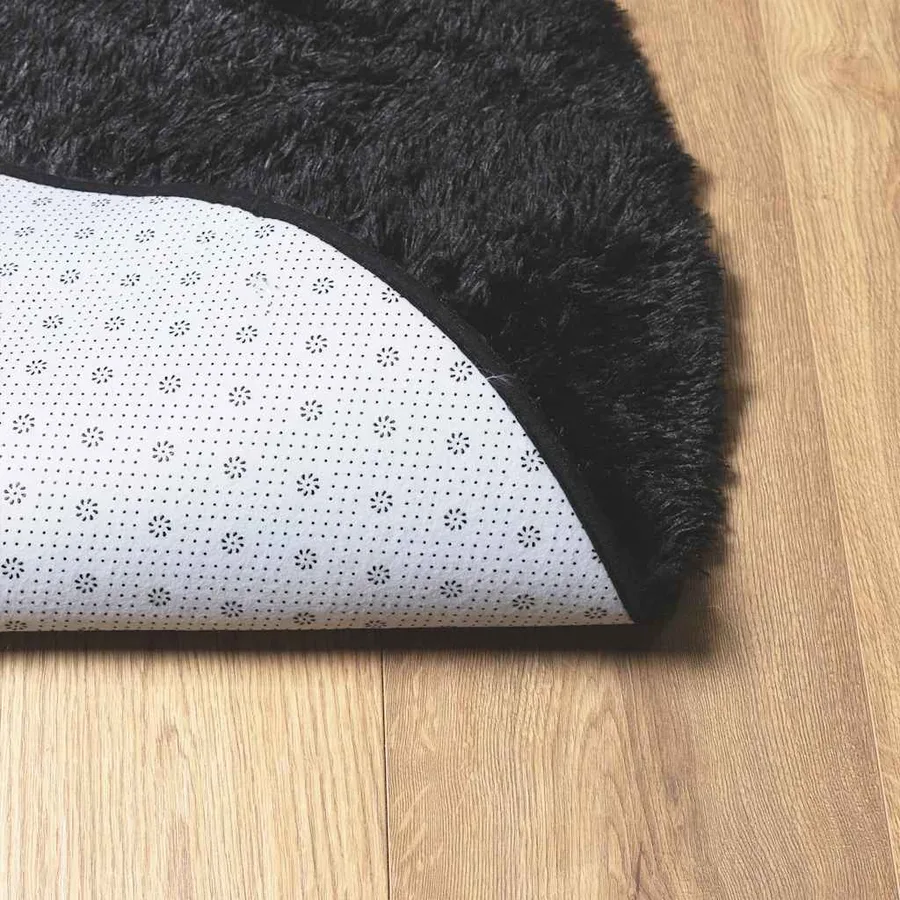 Tapis shaggy à poils longs NAVARRA noir 240x240 cm polyester - 6