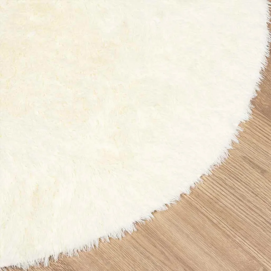 Tapis shaggy à poils longs NAVARRA crème 160x160 cm polyester - 4