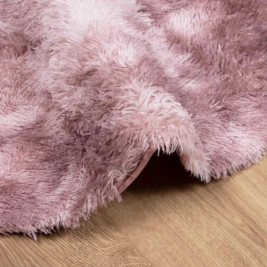 Tapis Shaggy à poils longs NAVARRA rose poudré 160x160 cm - 5