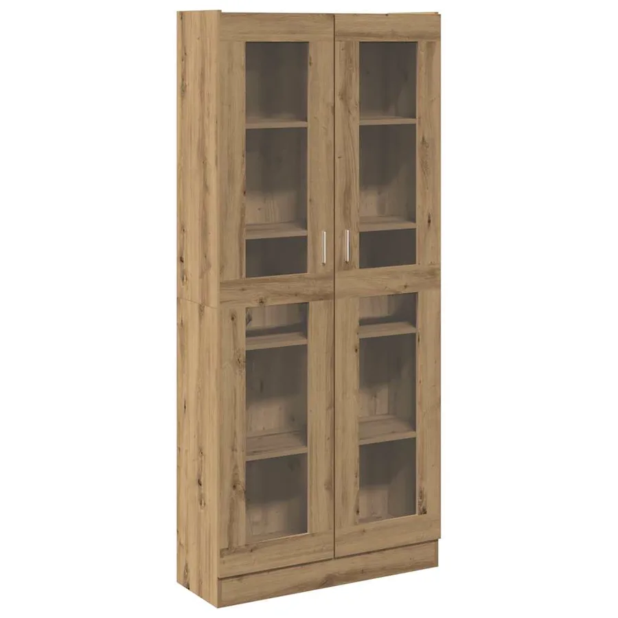 Buffet haut chêne artisanal 82,5x30,5x185 cm bois d'ingénierie - 2
