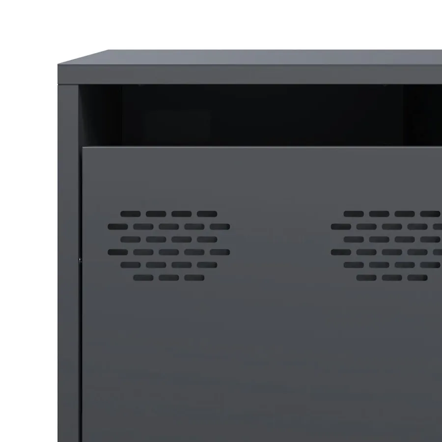 Buffet anthracite 135x39x103,5 cm acier laminé à froid - 10