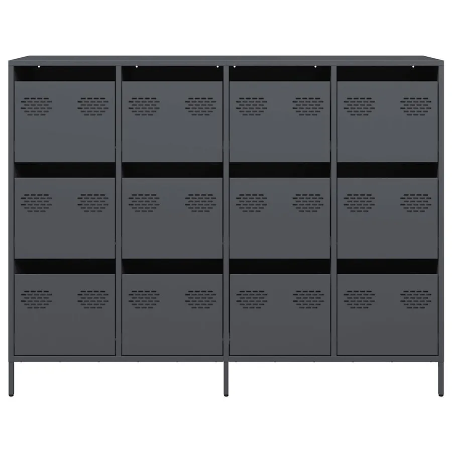 Buffet anthracite 135x39x103,5 cm acier laminé à froid - 5