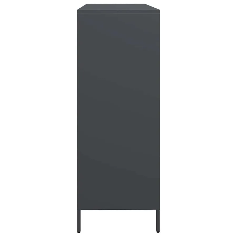 Buffet anthracite 135x39x103,5 cm acier laminé à froid - 6