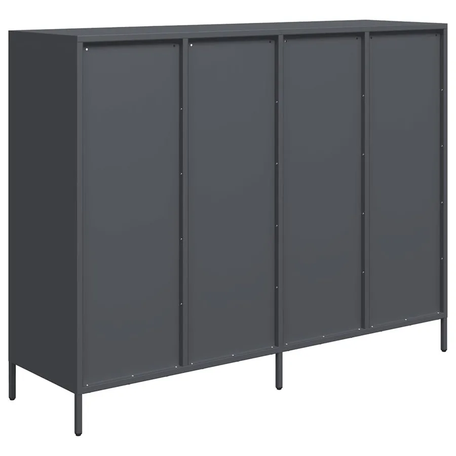 Buffet anthracite 135x39x103,5 cm acier laminé à froid - 7