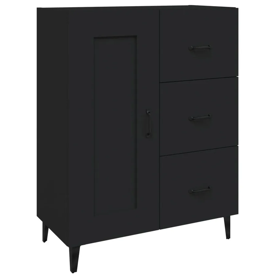 Buffet Noir 69,5x34x90 cm Bois d'ingénierie - 2