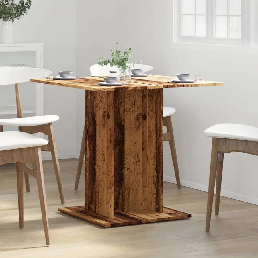 Table à manger vieux bois 80 x 80 x 75 cm bois d'ingénierie - 4