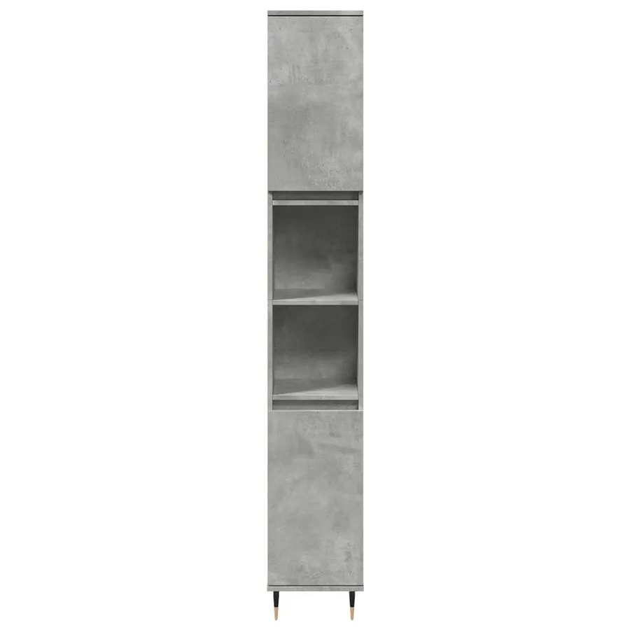 Ensemble de meubles de salle de bain 3 pcs gris béton - 5