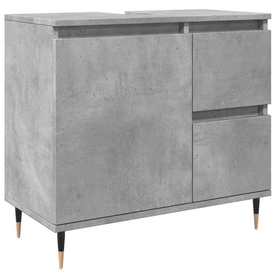 Ensemble de meubles de salle de bain 3 pcs gris béton - 8