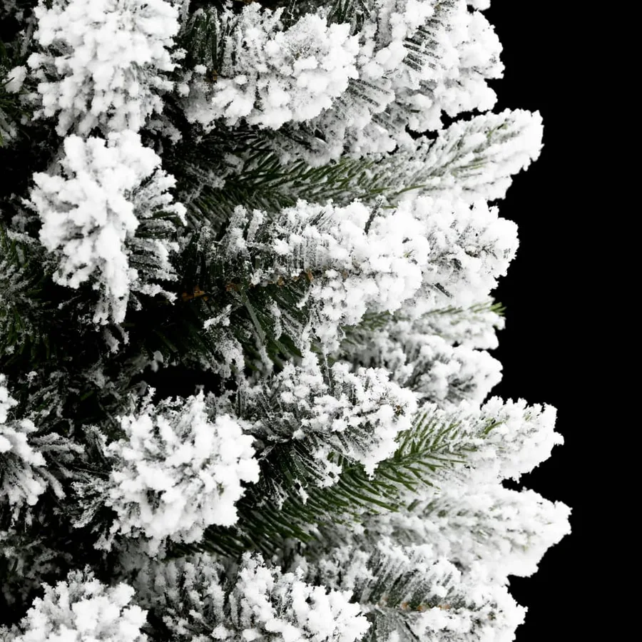 Sapin de Noël artificiel mince avec neige floquée 210 cm PVC/PE - 5