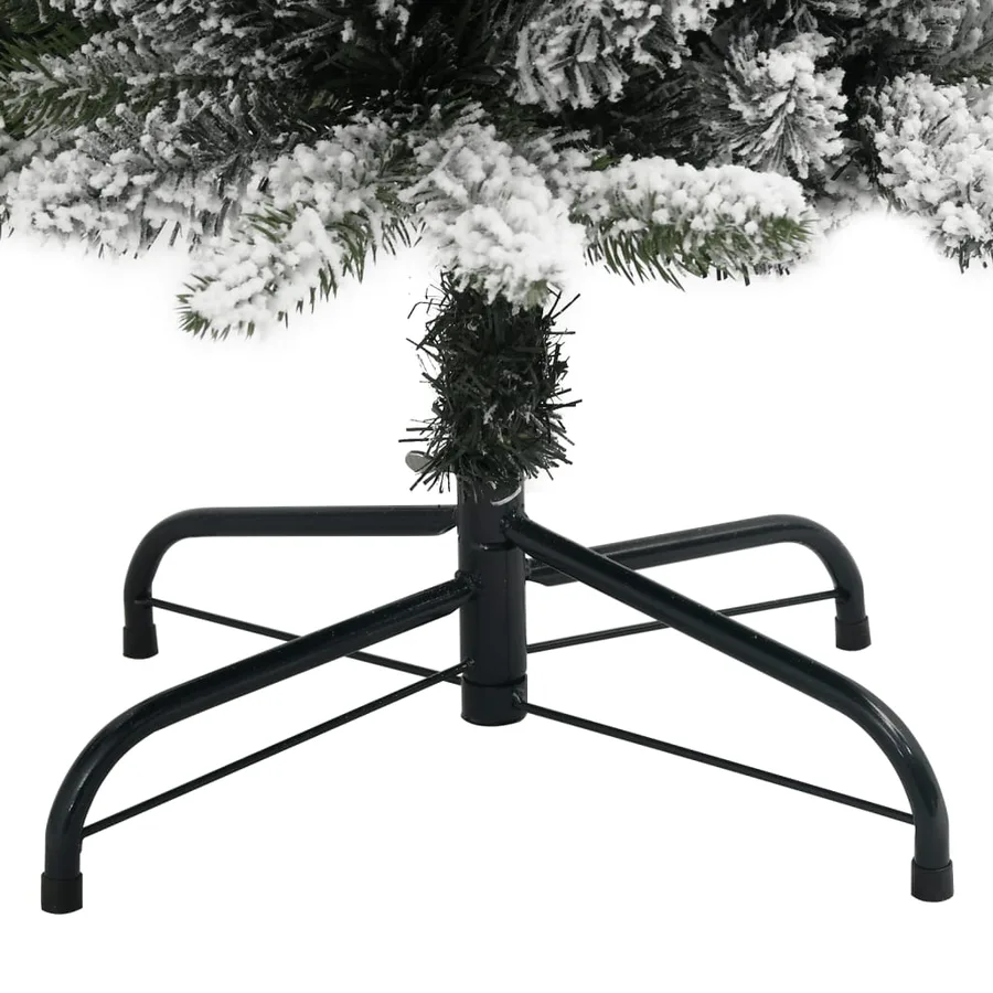 Sapin de Noël artificiel mince avec neige floquée 210 cm PVC/PE - 6