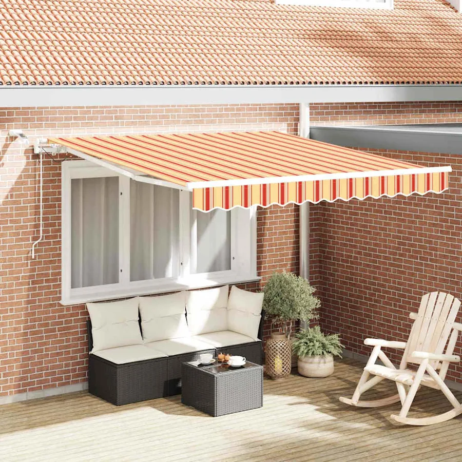 Auvent rétractable Jaune et Orange 300 x 250 cm Polyester