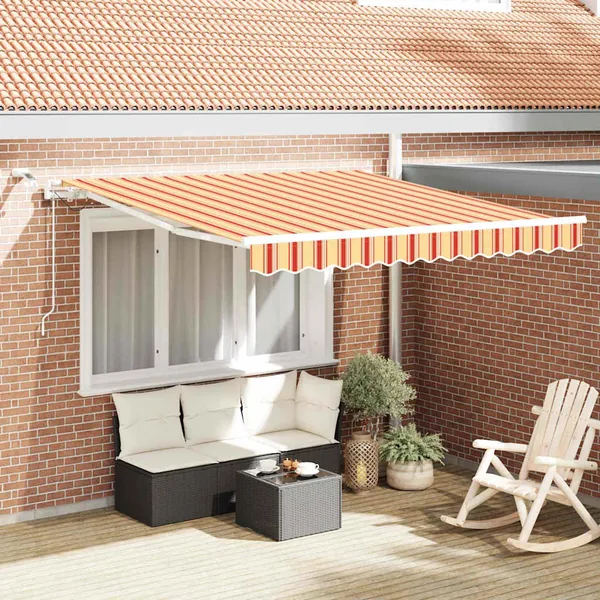 Auvent rétractable Jaune et Orange 300 x 250 cm Polyester