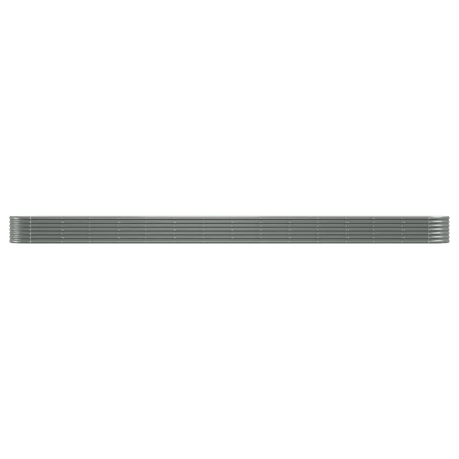 Lit surélevé de jardin Acier galvanisé 620x80x36 cm gris - 3