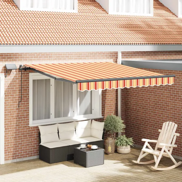 Auvent rétractable Jaune et Orange 300 x 250 cm