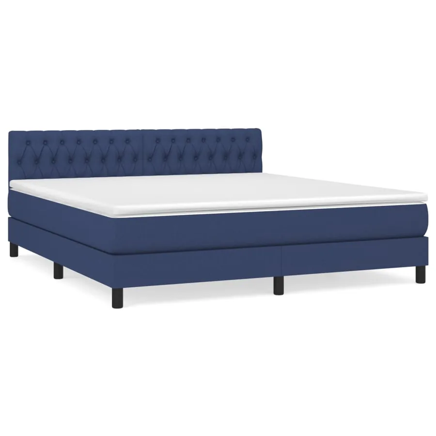 Sommier à lattes de lit avec matelas Bleu 180x200 cm Tissu - 2