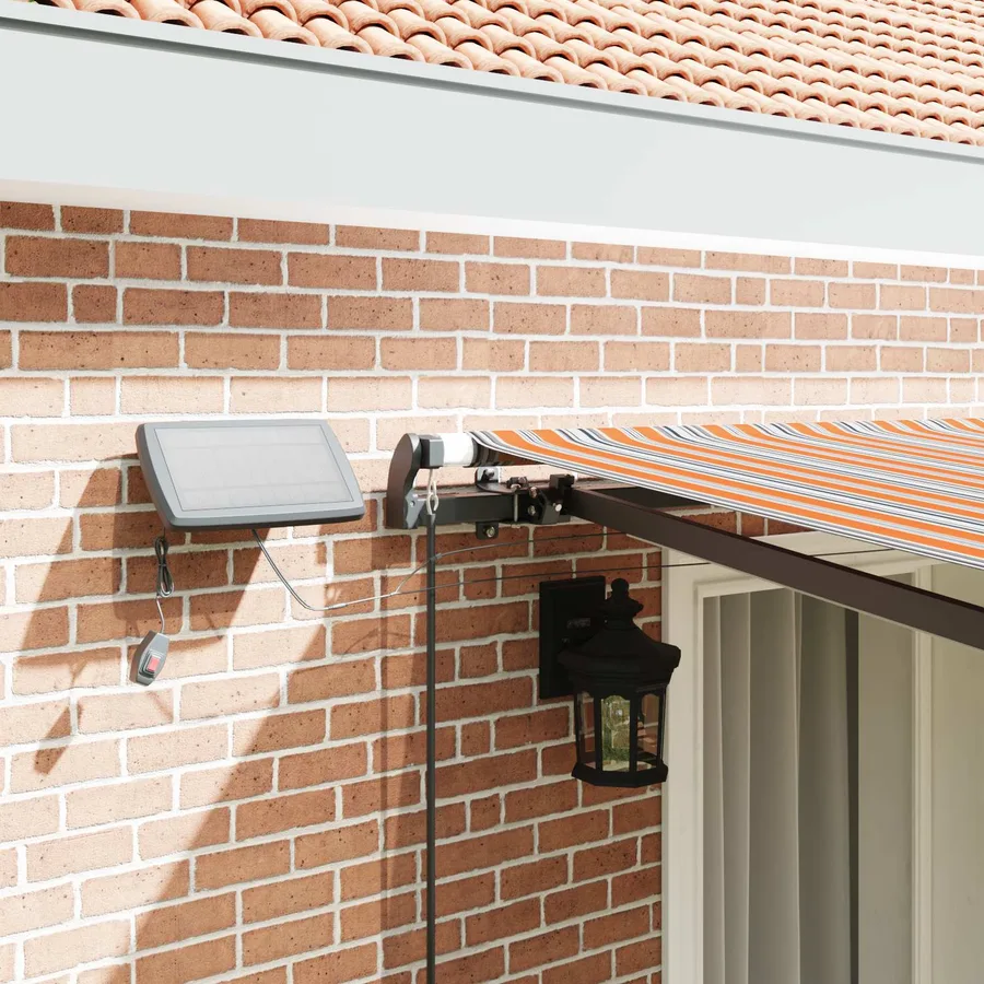 Auvent rétractable Multicolore 400 × 350 cm Tissu et Aluminium - 4