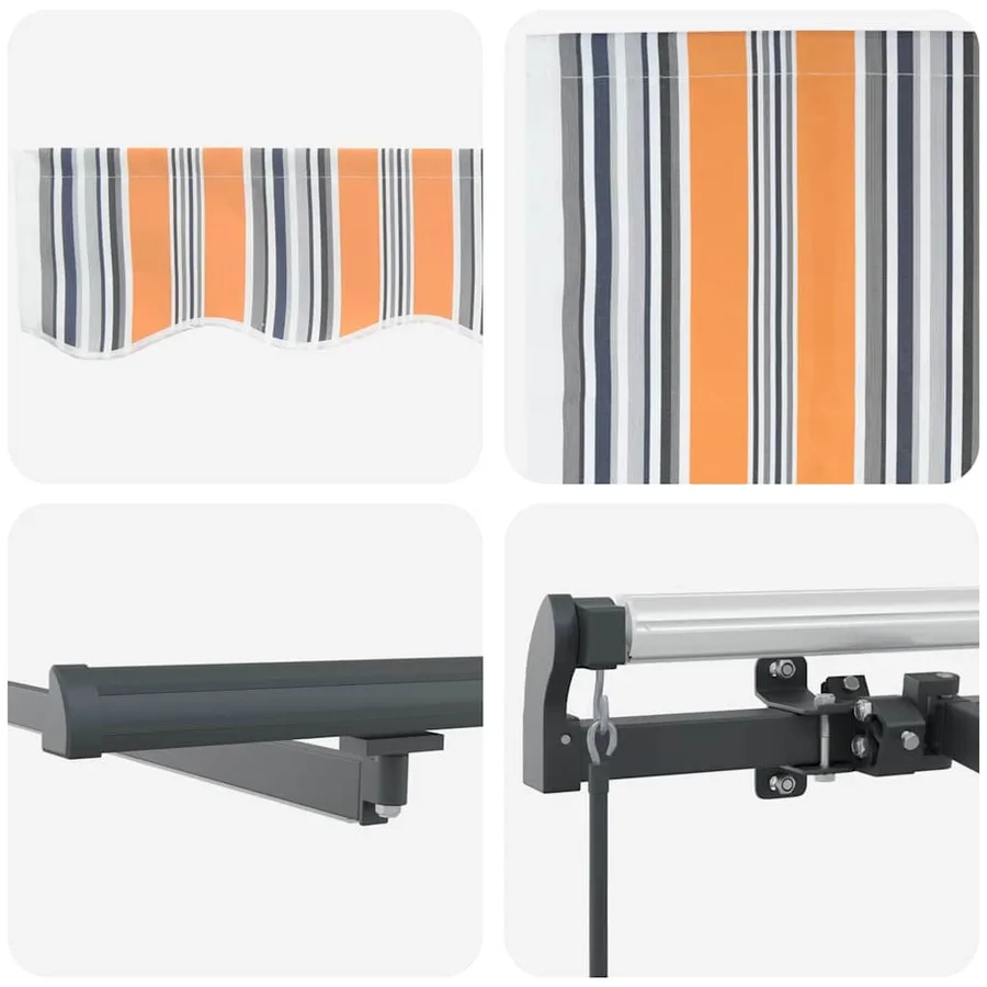 Auvent rétractable Multicolore 400 × 350 cm Tissu et Aluminium - 8