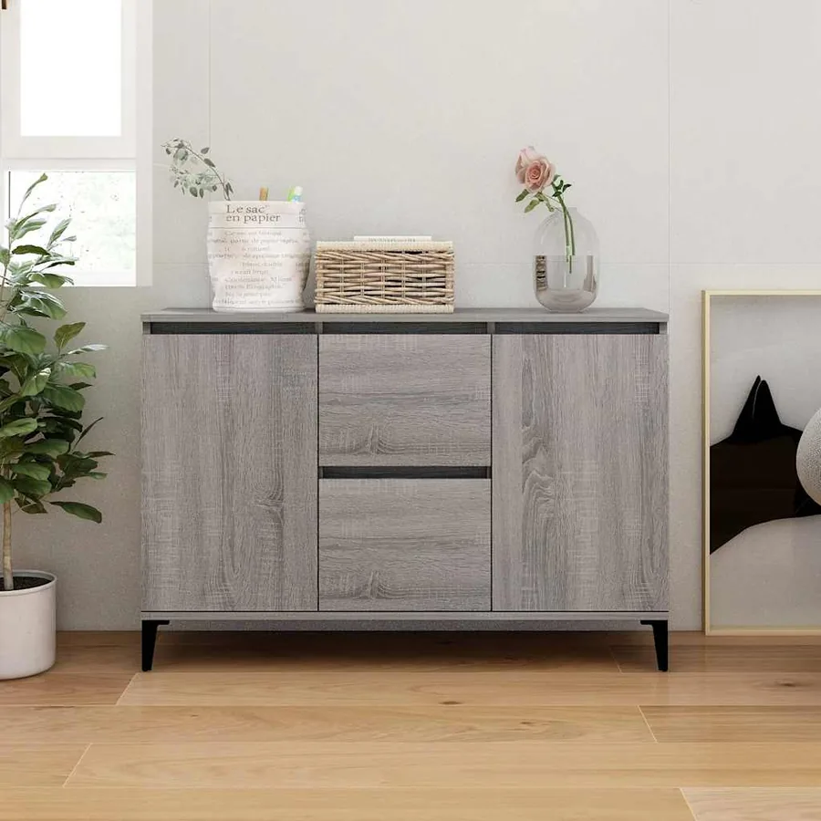 Buffet Sonoma gris 102x35x70 cm Bois d'ingénierie