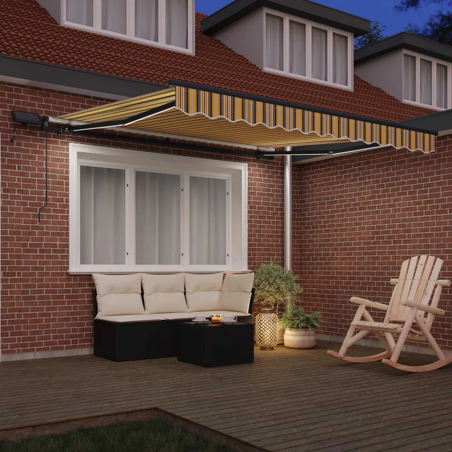 Auvent rétractable Multicolore 300 x 250 cm Tissu et Aluminium - 3