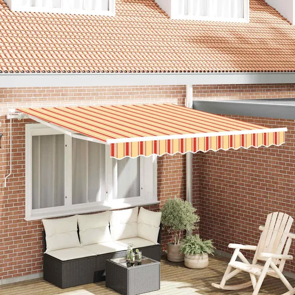 Auvent rétractable Jaune et Orange 350 x 250 x 165 cm