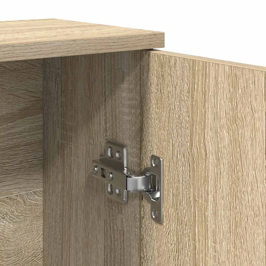 Meuble de salle de bain avec porte-rouleau chêne sonoma - 10