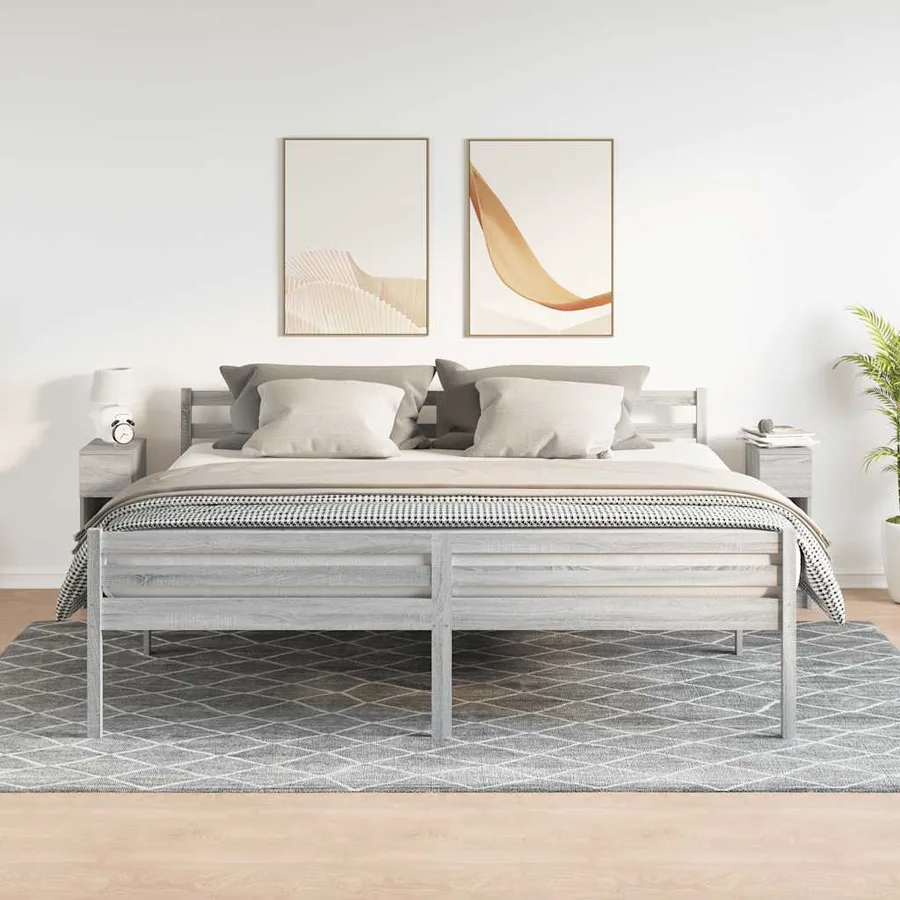 Tables de chevet avec tiroir 2 pcs sonoma gris 20x36x60 cm - 3