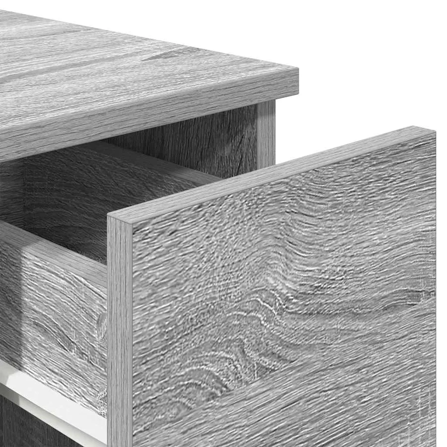 Tables de chevet avec tiroir 2 pcs sonoma gris 20x36x60 cm - 9