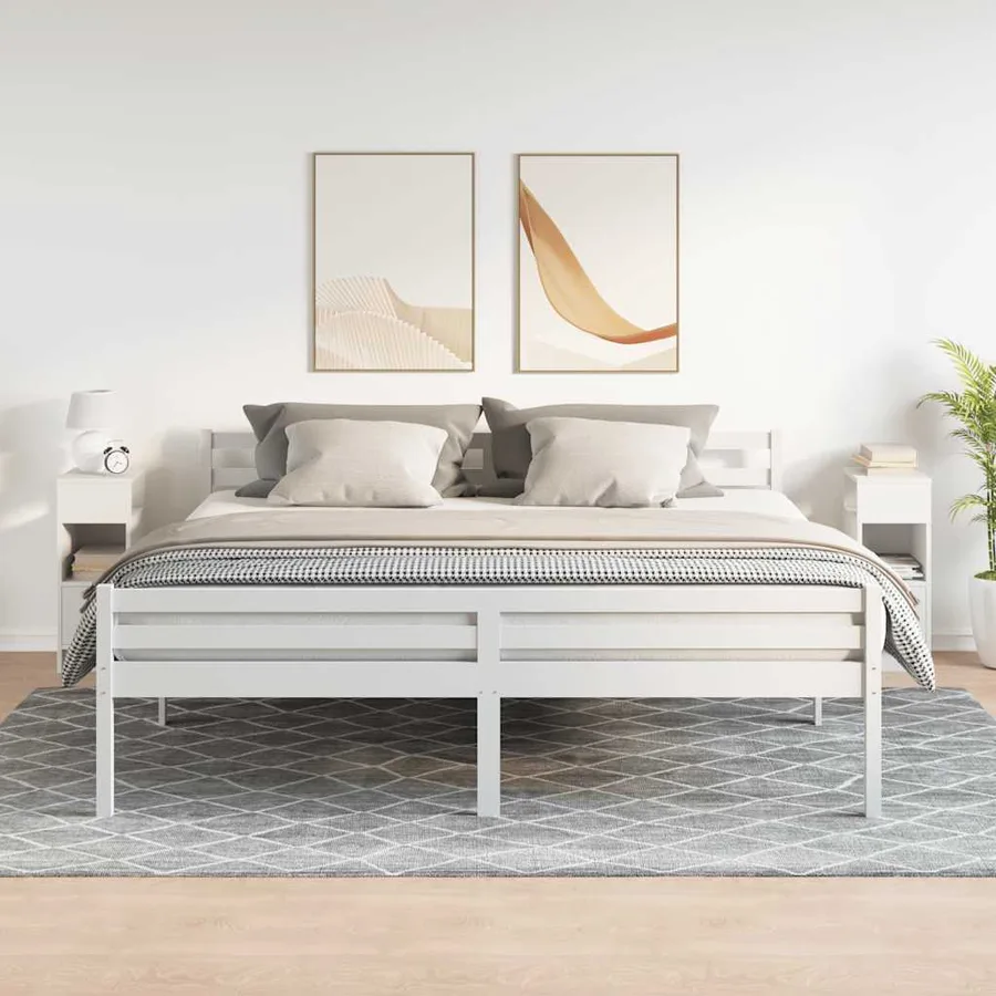 Tables de chevet 2 pcs avec tiroir blanc 25x31x66 cm - 3