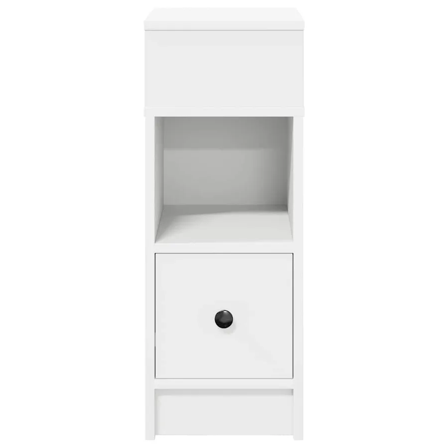 Tables de chevet 2 pcs avec tiroir blanc 25x31x66 cm - 4