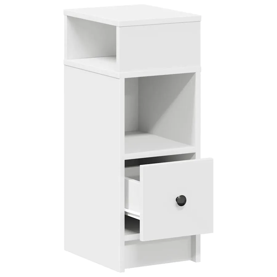 Tables de chevet 2 pcs avec tiroir blanc 25x31x66 cm - 5