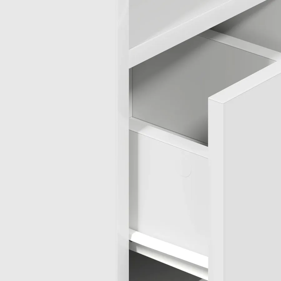 Tables de chevet 2 pcs avec tiroir blanc 25x31x66 cm - 8