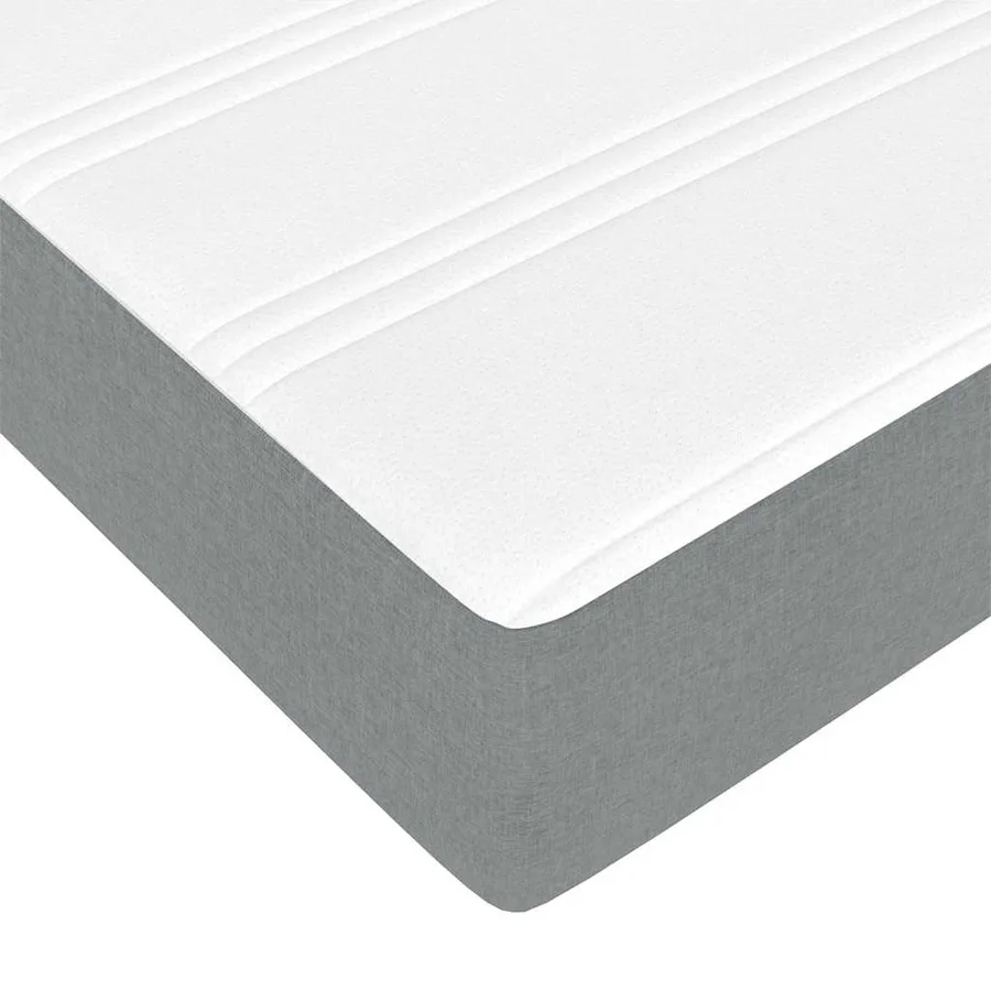 Cadre de lit ottoman et matelas gris clair 100x200 cm tissu - 13