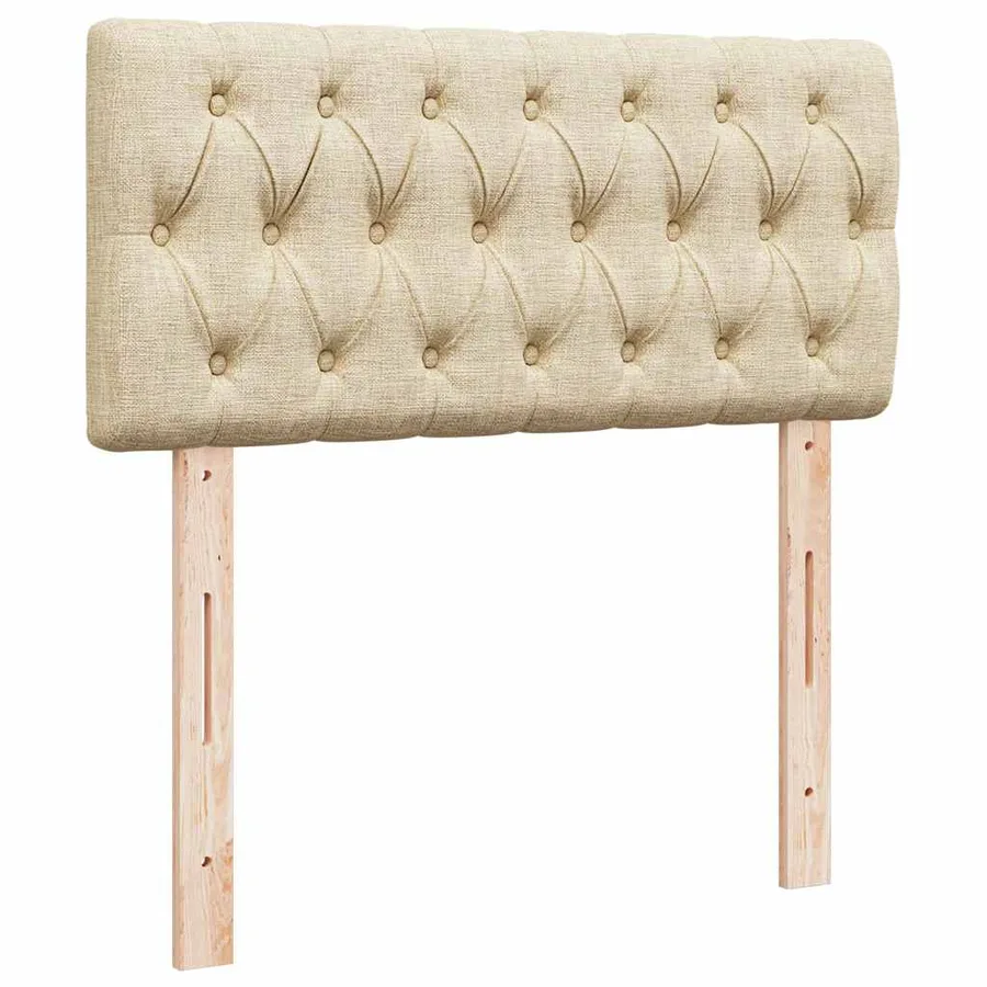 Lit ottoman avec matelas crème 90x200 cm tissu - 9