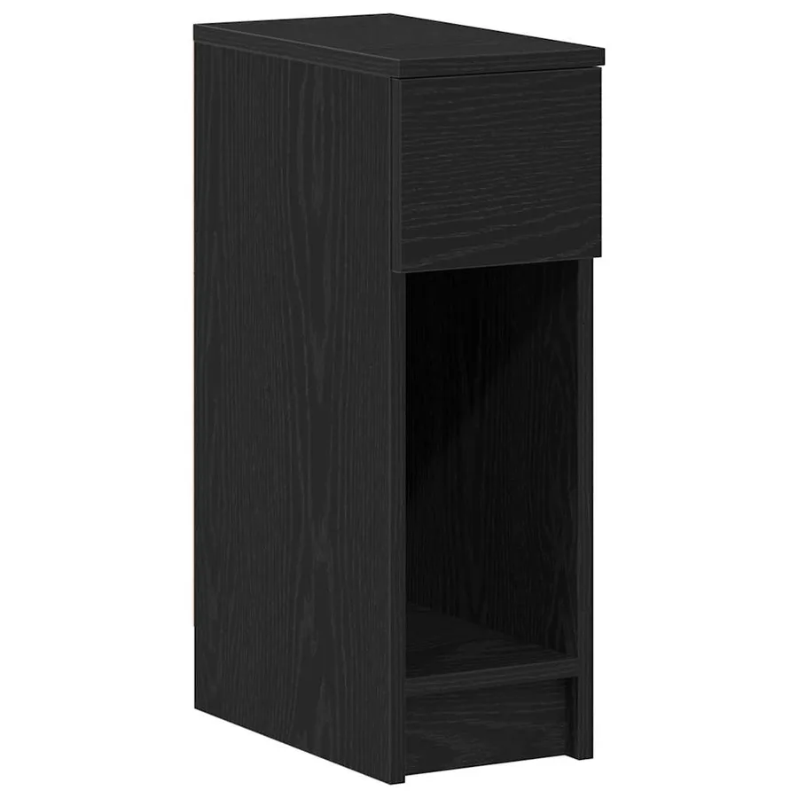 Table de chevet avec tiroir chêne noir 20x36x60 cm - 2